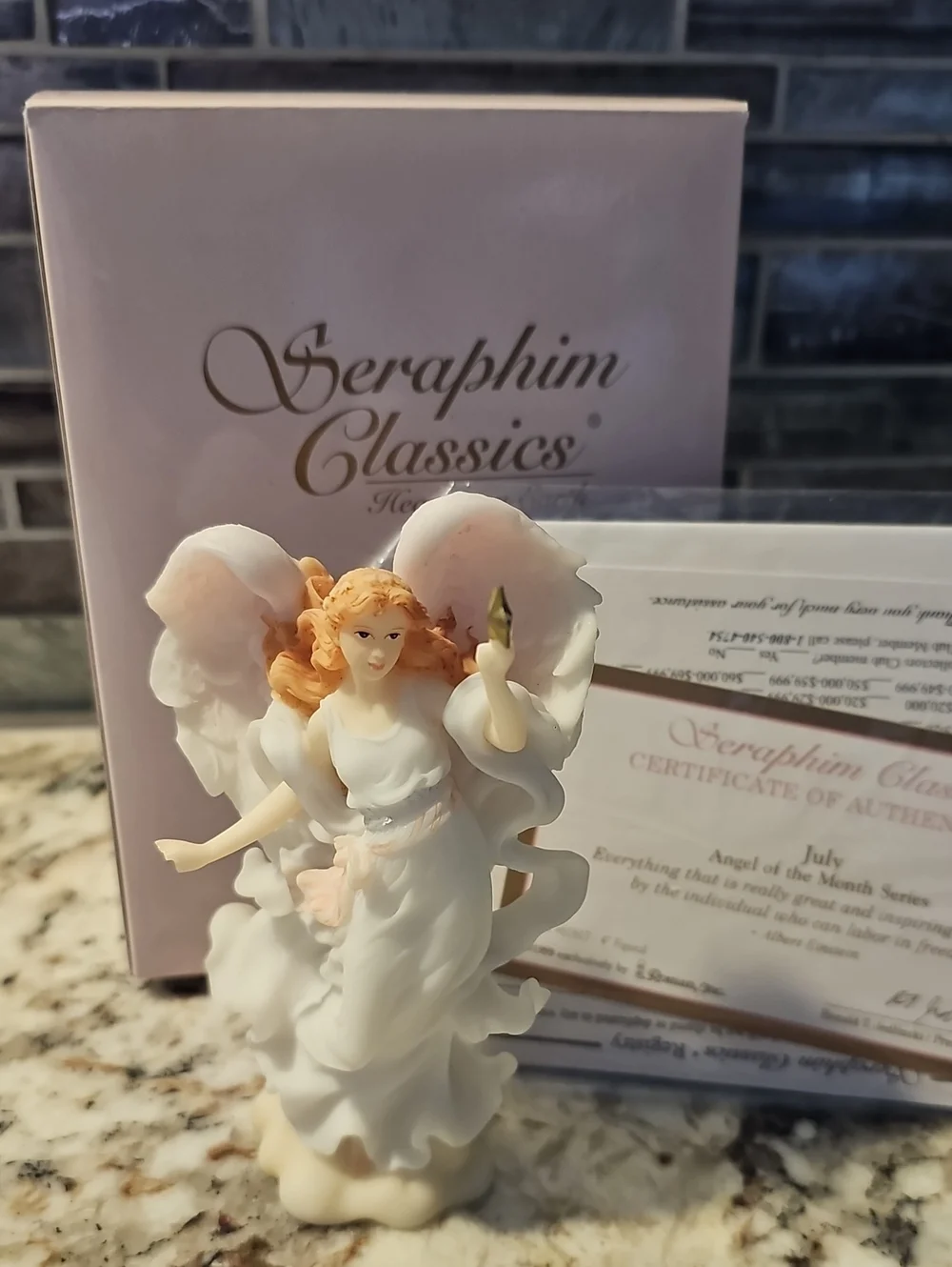 Seraphim Classics White and Pink Angel Figurine - Seraphim Classics